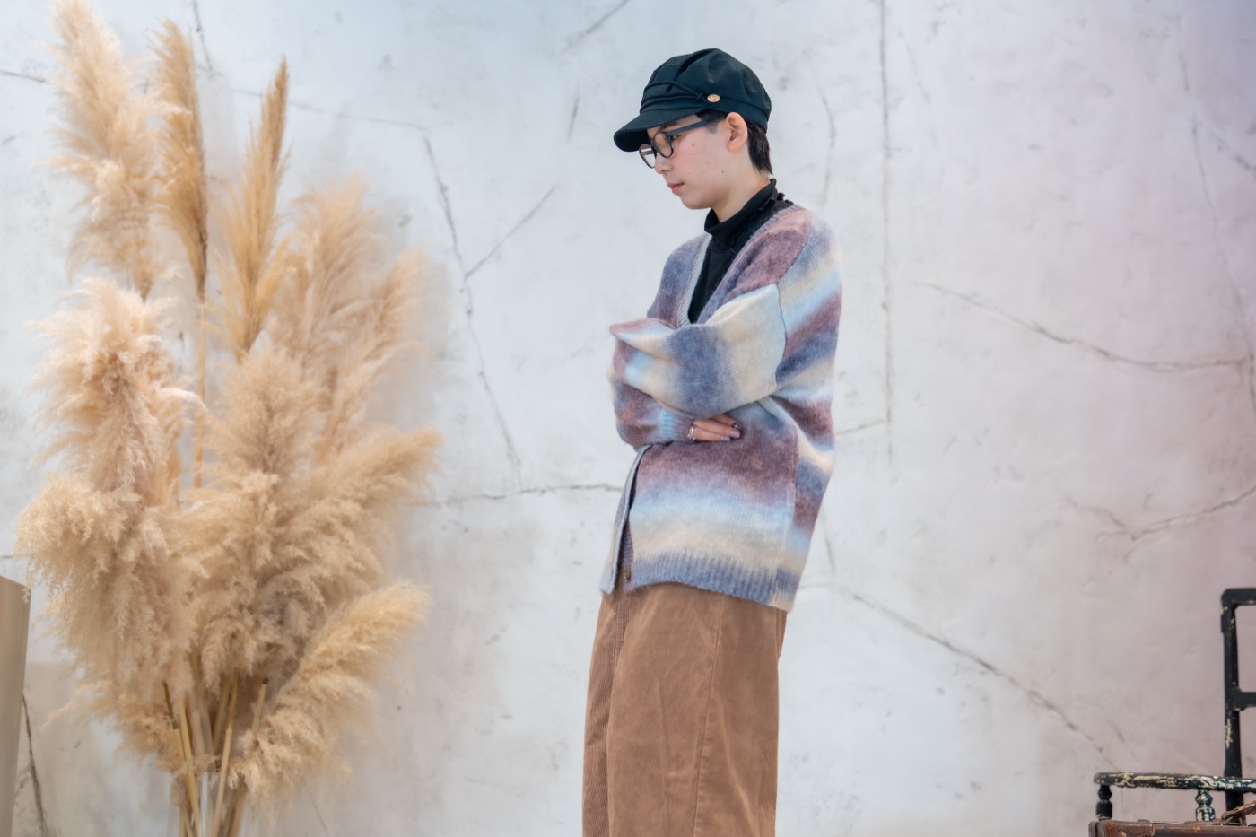 Casual portrait with pampas grass